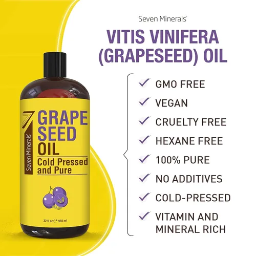 Vista 5 de Seven Minerals Aceite puro de almendras dulces y aceite de semilla de uva puro