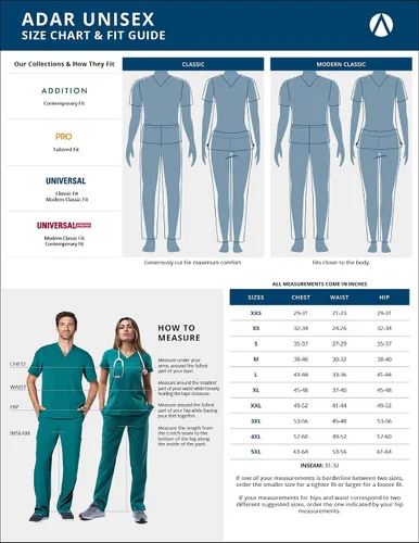 Vista 6 de Adar Universal Unisex Scrubs Unisex Drawstring Scrub Set