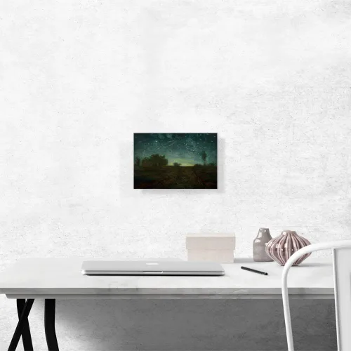 Vista 2 de ARTCANVAS Jean-Francois Millet - Lienzo decorativo de 1851 con marco estirado, póster de pintura giclée, decoración de pared, 12 x 8 pulgadas