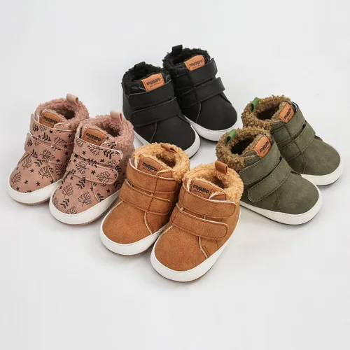 Vista 3 de QWZban Zapatos de bebé para niños y niñas, zapatillas de deporte con suela de goma antideslizante, para cuna de bebé, zapatos de vestir