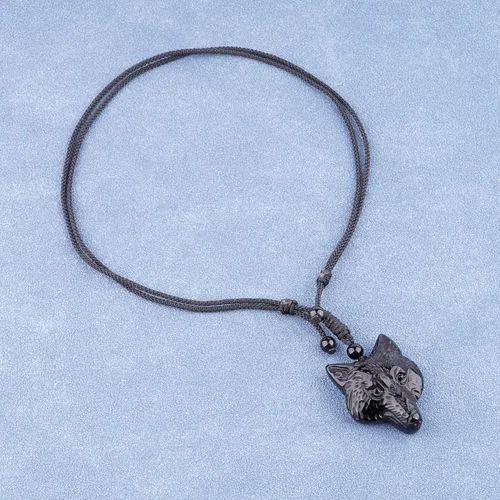 Vista 3 de ASGIFT Collar de obsidiana negra con amuleto de piedra curativa con dije de protección con collar de cuerda ajustable, regalo de cumpleaños