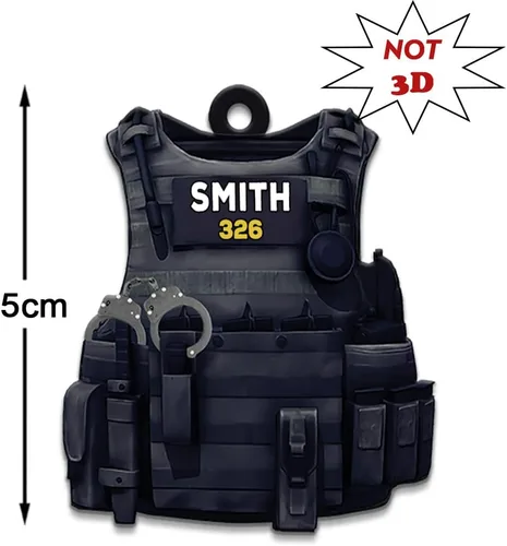 Vista 5 de Llavero personalizado de regalos de policía, llavero personalizado para él, papá A0.