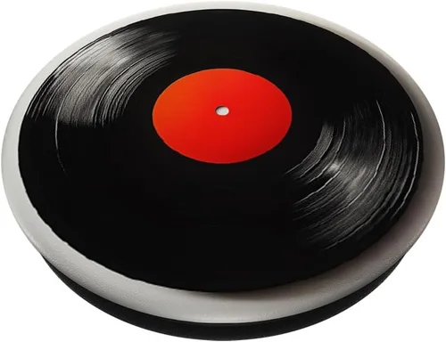Vista 2 de Red Vinyl Record Player Vinyl Collector Retro Music Lover PopSockets Adhesive PopGrip