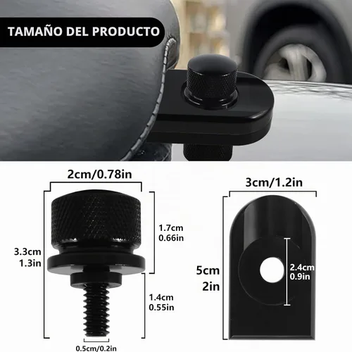 Vista 7 de Cromo plateado para perno de asiento Harley Perno/tornillo de acero inoxidable con cubierta de perilla de montaje Compatible con Harley-Davidson