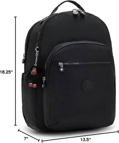 Vista 10 de Kipling Mochila para laptop Seúl extra grande de 17 pulgadas para mujer, duradera, espaciosa con correas acolchadas para el hombro, bolsa escolar