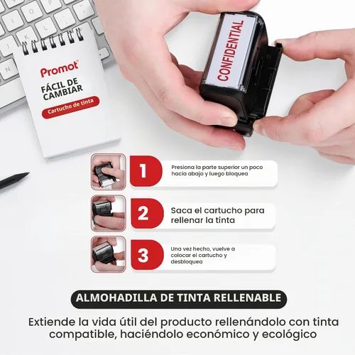 Vista 7 de Promot Sello autoentintado confidencial - Sello para contabilidad y notario
