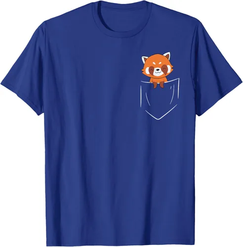 Vista 23 de Funny Red Panda In Pocket - Camiseta con bolsillo, Negro, S