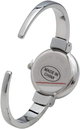 Vista 7 de Collections Quartz Womens 26mm Delicate Metal Cuff Bangle Watch Plateado