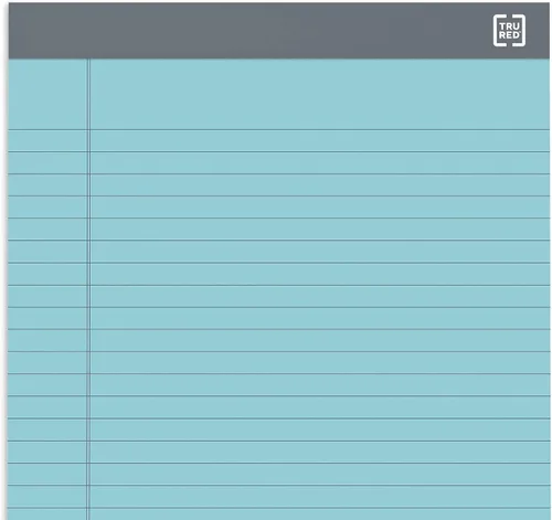Vista 6 de TRU RED Staples TR57363 Bloc de notas, 8.5 x 11.75 pulgadas, rayas anchas, pasteles, 50 hojas/bloc