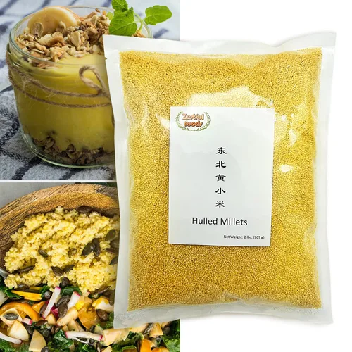 Vista 3 de Zestful Foods Mijo descascarado, grano de mijo, semillas de mijo, harina de mijo sin gluten, grano entero, orgánico, 2 libras