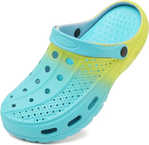 Vista 12 de ChayChax Zuecos con soporte de arco para hombre y mujer, zapatos de jardín, pantuflas antideslizantes para exteriores y playa con plantilla