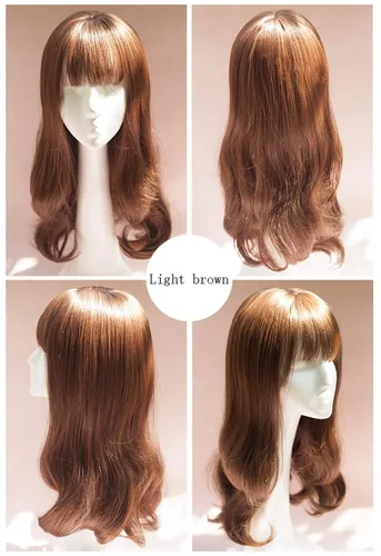 Vista 2 de 22 pulgadas de largo, ondulado, cierre con clips en la parte superior, para mujeres con cabello fino (marrón claro)