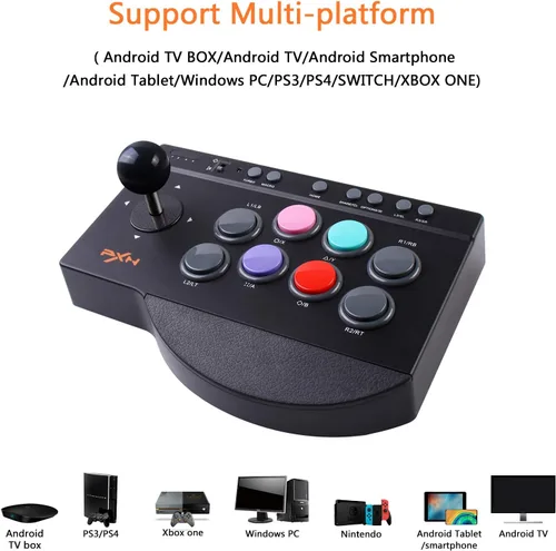 Vista 2 de PXN Street Fighter Arcade Game Fighter Arcade Fighting Stick con puerto USB, con funciones Turbo y macro, adecuado para PS3 PS4 Xbox ONENintendo