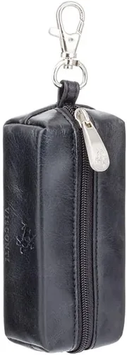 Vista 2 de Visconti MZ18 Monza - Llavero de piel auténtica con cremallera, Negro -, Visconti Mz18 Monza - Llavero de piel auténtica con cremallera