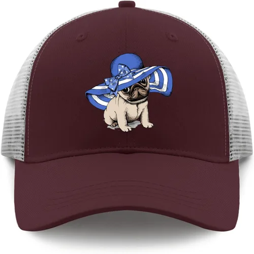Vista 9 de devor Hats Pug Dog Baseball Caps for Women Funny Denim Hat Adjustable