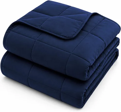 Vista 55 de L'AGRATY Manta con peso de 5 libras, para regazo, manta pequeña y portátil para adultos, refrescante, para viajar, relajarse y dormir, para todas