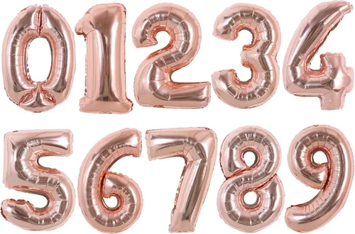 Vista 48 de TONIFUL Globos grandes de 50 pulgadas con números dorados del 0 al 9, globo digital grande de Mylar número 8 digital ocho para fiestas