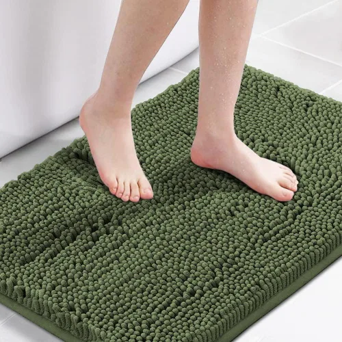 Vista 15 de H.VERSAILTEX Alfombra de Baño Alfombra de Baño Alfombras de Baño para Baño Antideslizante Alfombras de Baño Extra Gruesa de Chenilla Alfombra 17" x