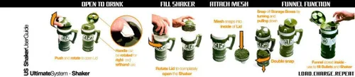 Vista 2 de Shaker - Ultimate System Top Shaker Botella, 24 onzas, verde