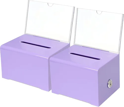 Vista 5 de Boleta de colección de donaciones, boletín y dibujo, votación o comentario, caja de sugerencias de oficina y recaudación de fondos, 6.25 x 4.75 x 4
