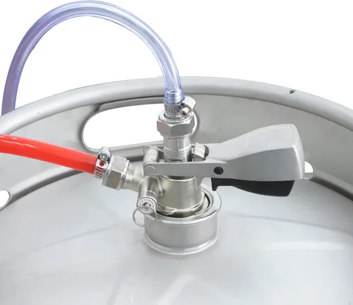 Vista 5 de PERA Kit de conversión de cerveza de un solo grifo, kit de Kegerator de montaje en puerta con regulador de CO2 CGA320, acoplador de barril Sankey D