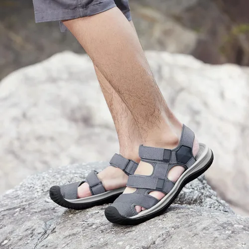 Vista 6 de GOLDEN CAMEL Sandalias de senderismo para hombre, impermeables, deportivas, puntera cerrada, sandalias de agua para exteriores, ligeras