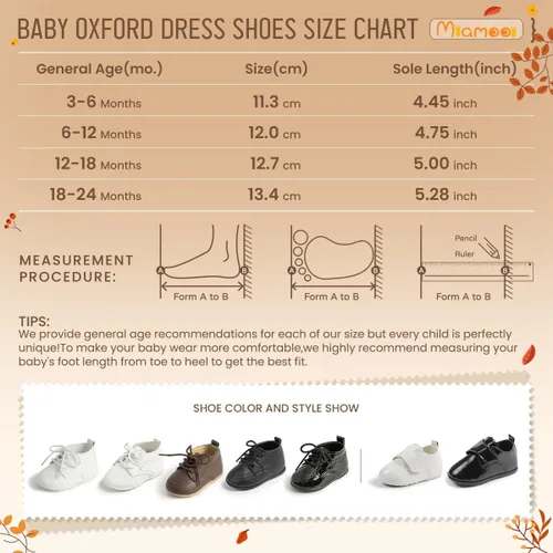 Vista 6 de Miamooi Mocasines clásicos de piel sintética para bebés y niñas, zapatos de vestir de boda para niños pequeños Brogue formal plano perezoso Oxford