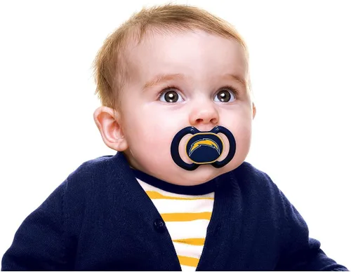 Vista 4 de BabyFanatic - Chupete de 2 unidades, NFL Los Angeles Chargers, equipo oficial de la liga
