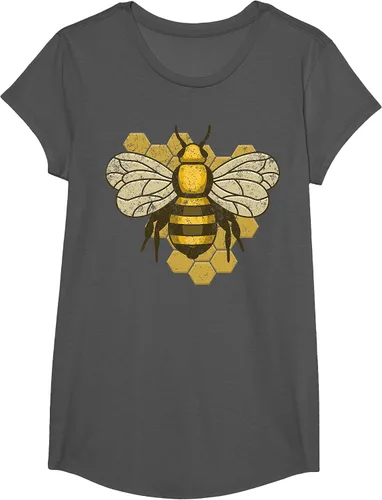 Vista 16 de Retro Beekeeper Beekeeper Honey Bumblebee Vintage Saves Bees T-Shirt Asphalt Grey