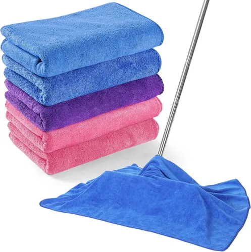 Vista 12 de SmoothNovelty 10 piezas de paño de limpieza de microfibra extra grande de 30" x 20" toalla de microfibra grande para piso reutilizable lavable sin