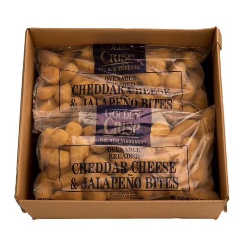 Vista 4 de Golden Crisp - Bocaditos de jalapeño de queso cheddar al horno, 2 libras, 6 por caja.