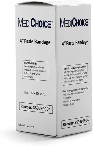 Vista 2 de MediChoice Unna Boot - Vendaje de compresión para botas, pasta, 4 pulgadas x 10 yardas, blanco, 1314099904 (caja de 12)