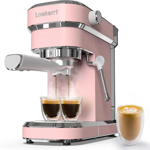 Vista 11 de Laekerrt Máquina de Espresso de 20 Bar Fabricante de Espresso CMEP01 con Espumador de Leche Varilla de Vapor, Máquina de Espresso Profesional