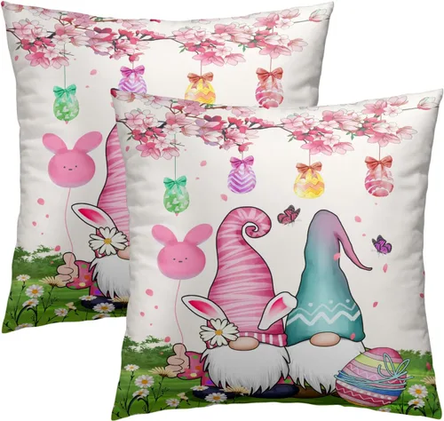 Vista 42 de Giwawa Juego de 2 fundas de almohada de calabaza otoñal de 16 x 16 pulgadas, fundas de cojín de algodón de madera de girasol para sofá, patio