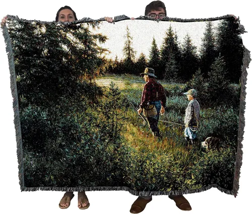 Vista 15 de Pure Country Weavers Cynthie Fisher - Manta de Backwater Woodies - Tapiz de regalo de cabaña de Ducks Lake Lodge tejido de algodón, fabricado