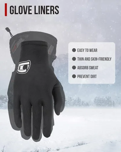 Vista 2 de BORLENI Guantes con Forro - Guantes Ligeros con Forro para Motocicleta, Ciclismo, Senderismo, Deportes, Conducción, Correr, Esquí para Hombres