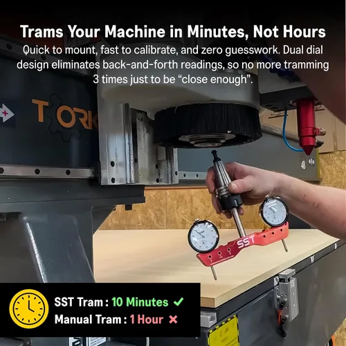 Vista 4 de SST - Sistema Mini de Tramado para Torno y Fresadora - Tramado, Alineación y Cuadrado para Calibración de Máquinas - Para Desalineación Angular
