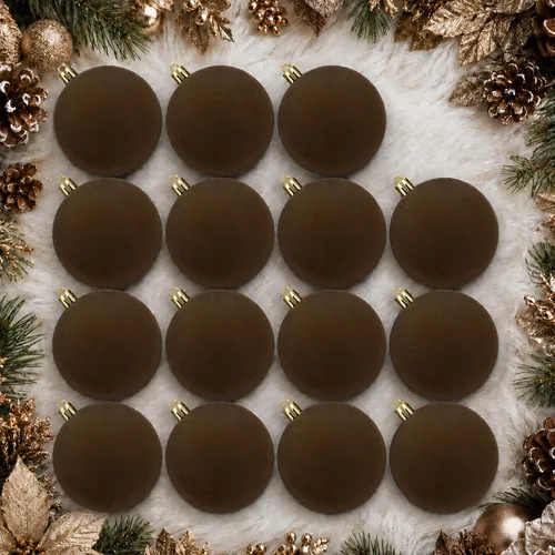 Vista 19 de 18 adornos de terciopelo para árbol de Navidad, juego de adornos de Navidad Azul polvo