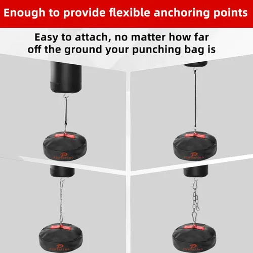Vista 2 de Anclaje para bolsa pesada de doble extremo: anclaje de suelo resistente para bolsas de boxeo, soporte de saco de boxeo, accesorios de boxeo