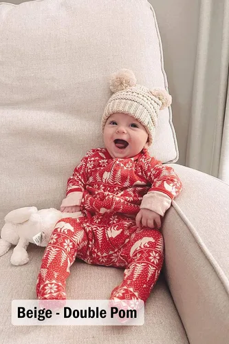 Vista 7 de Funky Junque Exclusives - Gorro de punto para bebé, gorro de invierno cálido con pompón y calavera