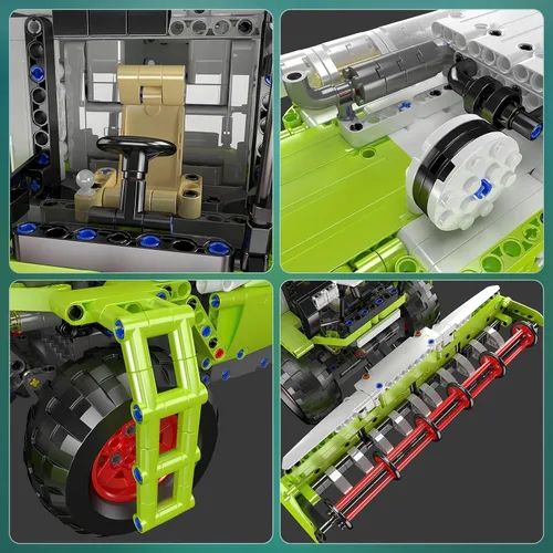 Vista 5 de Mould King 17014 Technology - Kit de bloques de buidling para cosechadora, cosechadora controlada remotamente MOC, juego de bloques de sujeción