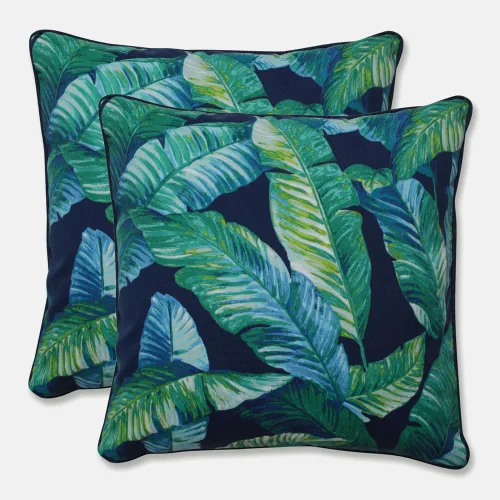 Vista 66 de Pillow Perfect Almohadas lumbares Delray azul marino para exteriores/interiores, 11.5 x 18.5 pulgadas, paquete de 2