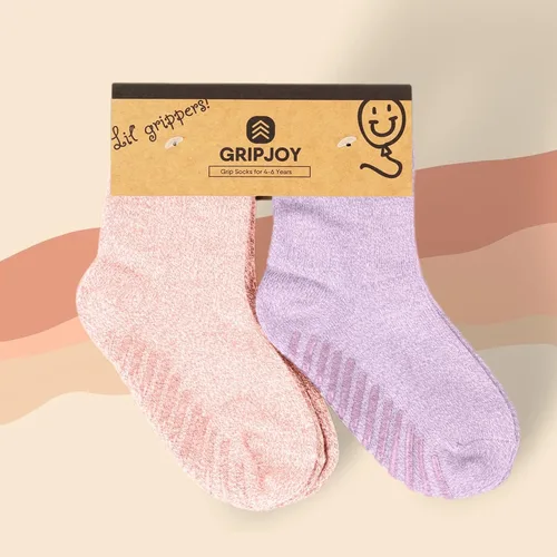 Vista 3 de Gripjoy Toddler Socks with Grippers, Non-Slip for Kids, Enhanced Stability, Comfortable Cotton - 4 Pairs