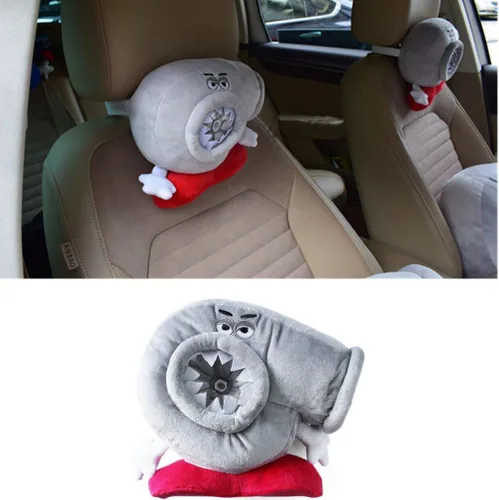 Vista 4 de Almohada para reposacabezas de viaje turbo para automóvil, almohada de felpa para respaldo de viaje, almohada de espuma viscoelástica, decoración