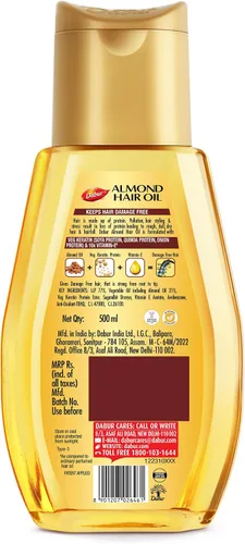 Vista 2 de Dabur Aceite para el cabello de almendras 16.9 fl oz