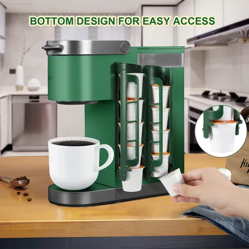 Vista 3 de STORAGENIE Soporte para cápsulas de café Keurig, montaje en pared lateral, almacenamiento de tazas K, perfecto para mostradores pequeños