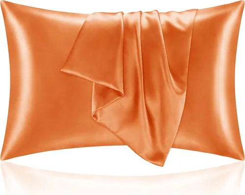 Vista 47 de BEDELITE Funda de almohada de satén para cabello y piel, súper suave y refrescante similar a las fundas de almohada de seda, paquete de 2 con cierre
