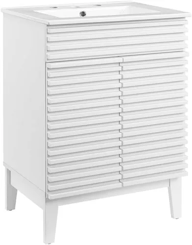Vista 72 de Modway Render 23.5" tocador de baño en nogal (lavabo no incluido)