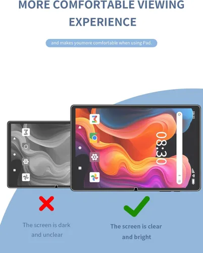 Vista 2 de Paquete de 2 protectores de pantalla para tableta Topsand G12 de película de vidrio templado de 10 pulgadas, protector de pantalla BOVUGAC