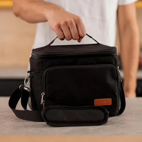 Vista 7 de Carrywell Lonchera aislada (no fabricada en China) para hombres, lonchera para hombre, a prueba de fugas, plegable, enfriador de lados suaves